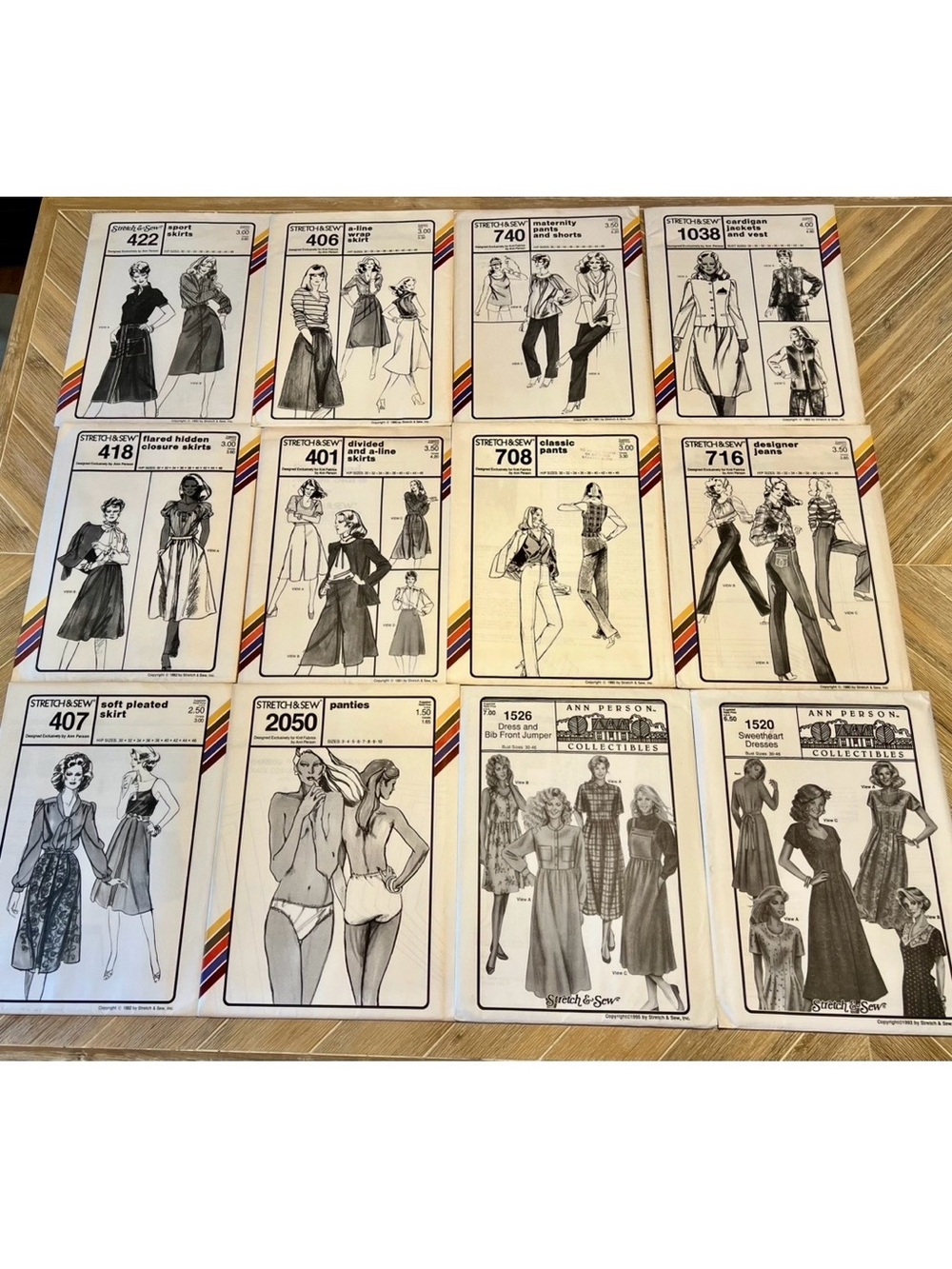 Vintage women’s sewing patterns. Stretch & Sew and Ann Person lot of 12
